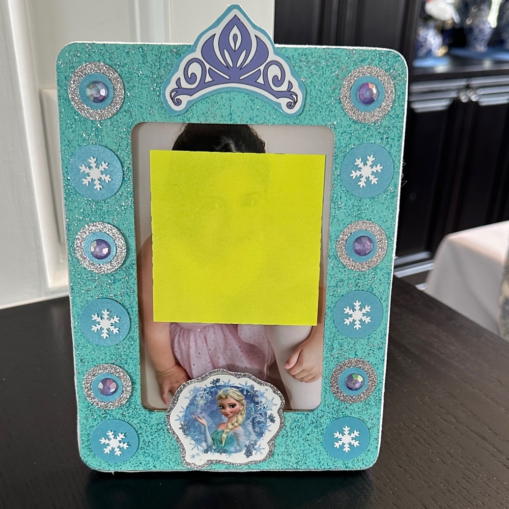Handmade Frozen Themed Blue Picture Frame